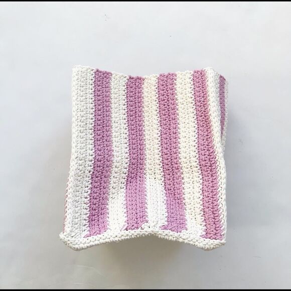 Indigo baby NWT stripe crochet basket 7” x 7” x 8” - Picture 2 of 6